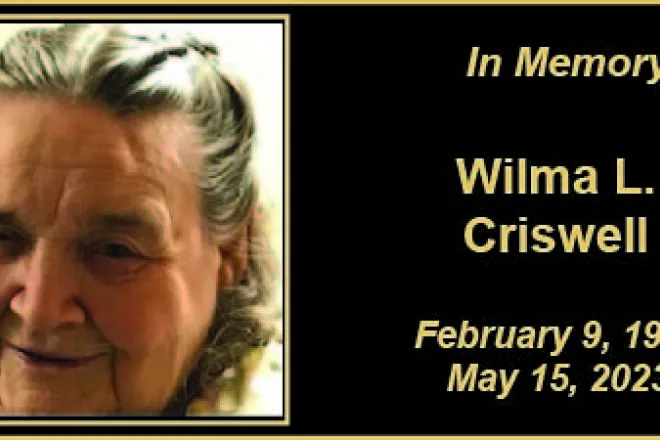 MEMORY Wilma L Criswell