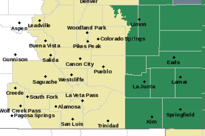 MAP Flood watch in eastern Colorado for July 20, 2023 - NWS