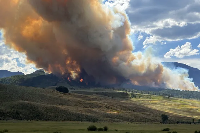 PICT Lowline Fire in Gunnison County as seen July 27, 2023 - USFS PICT Lowline Fire in Gunnison County as seen July 27, 2023 - USFS