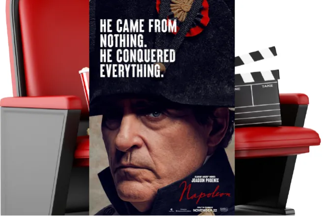 Movie poster showing a person dressed as Napoleon