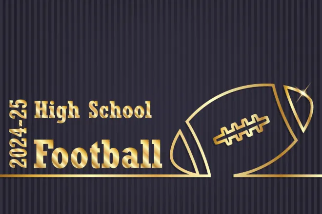 Stylized title card for high school football