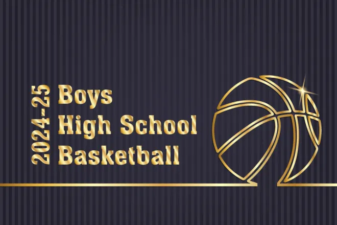 Title card for 2024-25 boys high school basketball