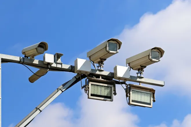 Speed camera system with special lights for enhanced visibility and operation in very low-light conditions