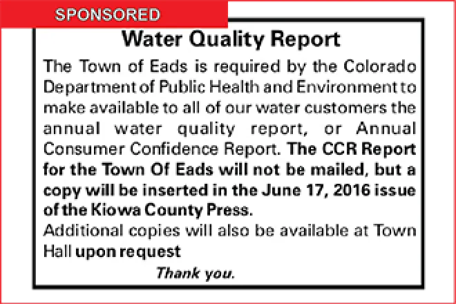 Eads Water Quality Report Available