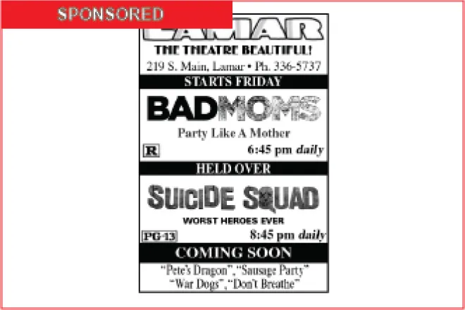 Lamar Theatre Ad - September 2, 2016