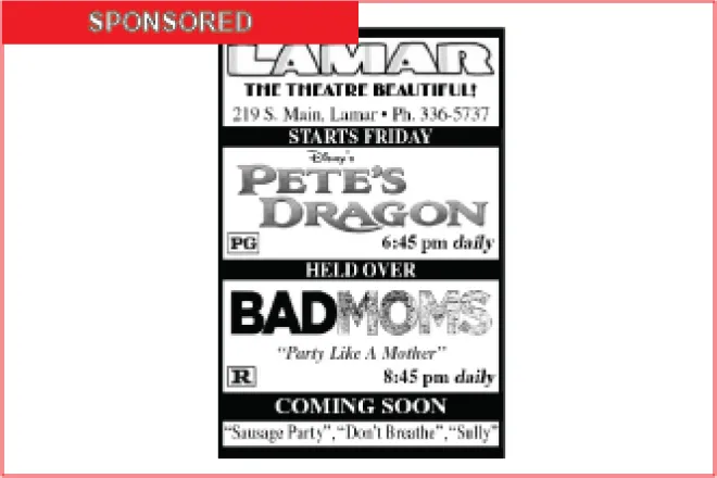 Lamar Theatre Ad - September 9, 2016