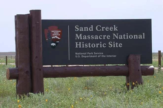 PROMO 64J Logo - Sand Creek Massacre National Historic Site Sign - Jeanne Sorensen PROMO 64J Logo - Sand Creek Massacre National Historic Site Sign - Jeanne Sorensen