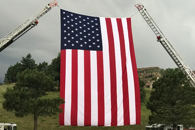 PROMO 660 x 440 Flag - US Flag Fire Truck Ladder - Chris Sorensen
