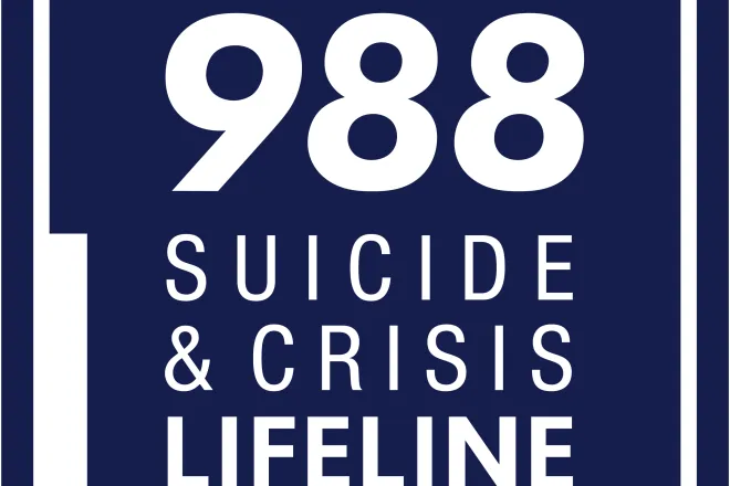 PROMO Health - 988 Suicide and Crisis Lifeline - Navy Blue Square