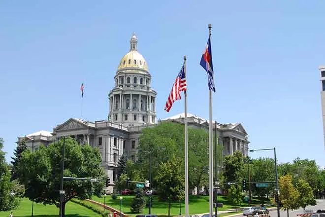 PROMO 64J1 Government - Colorado Capitol Building Flags - iStock - japhillips