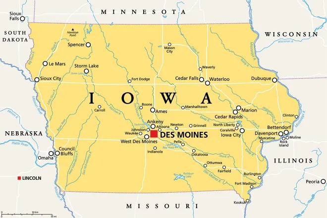 PROMO Map - Iowa State Map - iStock - PeterHermesFurian PROMO Map - Iowa State Map - iStock - PeterHermesFurian
