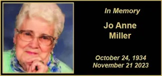 Funeral service memorial photo for Jo Anne Miller