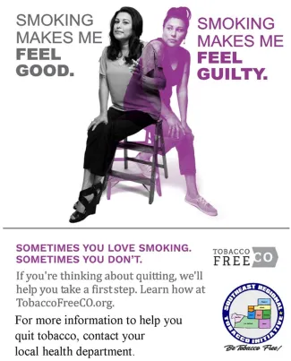 Smoking cessation advertisement from Otero County Public Health Department in Otero County, Colorado.