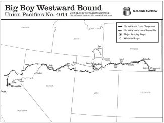 Map of the Union Pacific 2024 Westward Bound Tour locations - Union Pacific