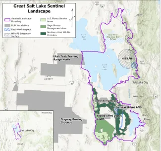 Map of the Great Salt Lake Sentinel Landscape - U.S. Department of Defense