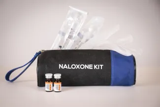 Naloxone (NARCAN) emergency kit for for treating opioid overdoses