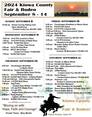 2024 Kiowa County Fair poster