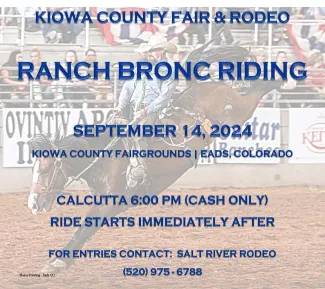 Poster for Ranch Bronc Riding at the Kiowa County Fair