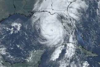 Satellite photo of Hurricane Helene of the west coast of Florida in 2024 - NOAA