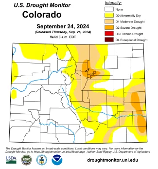 Colorado drought map for September 24, 2024