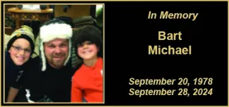 Memorial photo of Bart Michael of Wiley, Colorado. Memorial photo of Bart Michael of Wiley, Colorado.