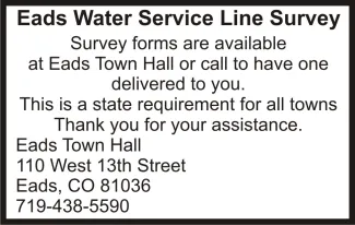 Advertisement for the Eads Water Line Survey