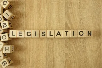 PROMO HIRES Government - Words Legislation Bill Law - iStock - Piotrekswat Wooden blocks spelling out the word "Legislation"