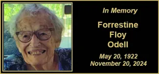 Memorial photo of Forrestine Floy Odell of Bent County, Colorado. Memorial photo of Forrestine Floy Odell of Bent County, Colorado.
