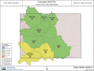 2025-01-03 MAP Colorado Snow Water Equivalent map for January 2, 2025 - USDA-NRCS 2025-01-03 MAP Colorado Snow Water Equivalent map for January 2, 2025 - USDA-NRCS