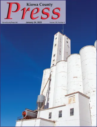 Photo of the week from the January 24, 2025, edition of the Kiowa County Press in Eads, Colorado -  Grain elevator at Sheridan Lake in Kiowa County - Chris Sorensen.