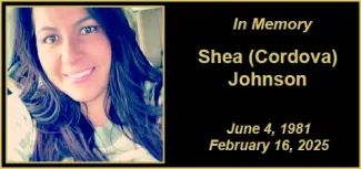 Memorial photo for Shea Lynn Cordova Johnson Memorial photo for Shea Lynn Cordova Johnson