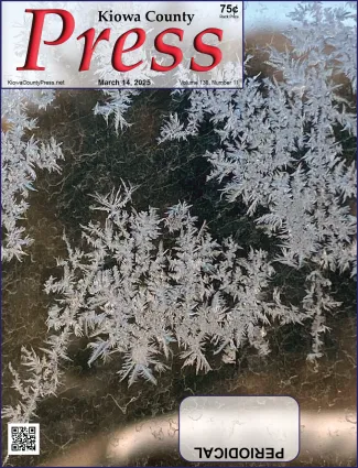 Photo of the week from the March 14, 2025, edition of the Kiowa County Press in Eads, Colorado -  Frost on glass - Chris Sorensen.