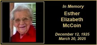 Memorial photo of Esther Elizabeth McCoin Memorial photo of Esther Elizabeth McCoin