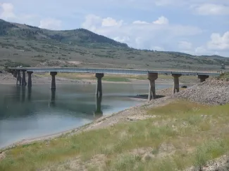 The US 50 Middle Bridge that crosses the Blue Mesa Reservoir about 20 miles west of Gunnison - CDOT The US 50 Middle Bridge that crosses the Blue Mesa Reservoir about 20 miles west of Gunnison - CDOT