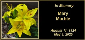 Memorial photo for Mary Marble. Memorial photo for Mary Marble.