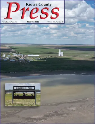 Photo of the week from the May 16, 2025, edition of the Kiowa County Press in Eads, Colorado - With wet periods this winter, and recent rains, Sheridan Lake / Shalber's Pond has taken on some water in Kiowa County, Colorado - Chris Sorensen. Photo of the week from the May 16, 2025, edition of the Kiowa County Press in Eads, Colorado - With wet periods this winter, and recent rains, Sheridan Lake / Shalber's Pond has taken on some water in Kiowa County, Colorado - Chris Sorensen.