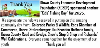 Thank you note from Kiowa County Economic Development Foundation
