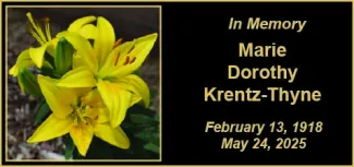 Memorial Photo for Marie Dorothy Krentz-Thyne Memorial Photo for Marie Dorothy Krentz-Thyne
