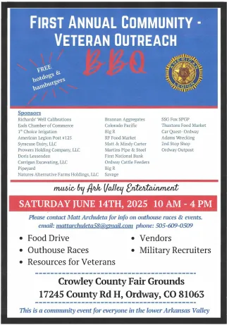 Advertisement for veteran outreach barbecue