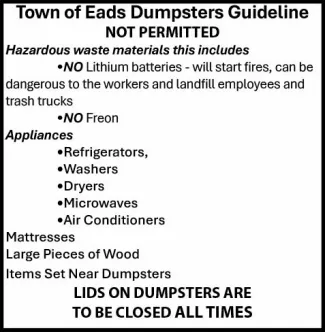 Town of Eads - Trash Container Requirements
