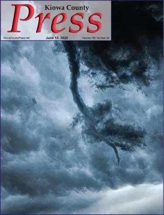 Photo of the week from the June 13, 2025, edition of the Kiowa County Press in Eads, Colorado - Funnel cloud spotted Friday near Bennett, Colorado - Denise Popish. Photo of the week from the June 13, 2025, edition of the Kiowa County Press in Eads, Colorado - Funnel cloud spotted Friday near Bennett, Colorado - Denise Popish.