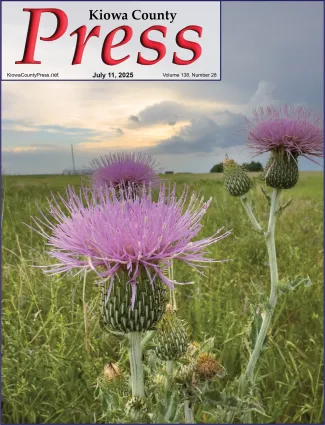 Photo of the week from the July 11, 2025, edition of the Kiowa County Press in Eads, Colorado -  Plume Thistles in Kiowa County, Colorado.