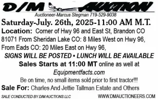 Advertisement for an auction
