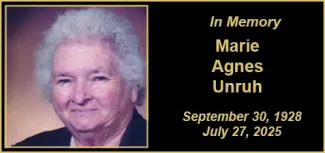 Memorial photo for Marie Agnes Unruh