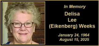 Memorial photo for Delisa Lee (Eikenberg) Weeks Memorial photo for Delisa Lee (Eikenberg) Weeks
