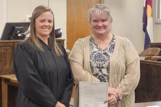 Judge Tarryn L. Johnson & Adrienne Yates - Courtesy Tina Adamson Judge Tarryn L. Johnson & Adrienne Yates - Courtesy Tina Adamson