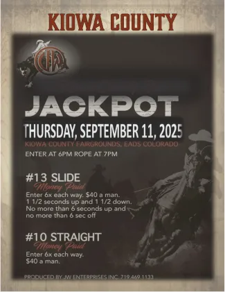 Jackpot roping at the 2025 Kiowa County Fair