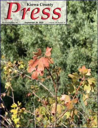 Photo of the week from the September 26, 2025, edition of the Kiowa County Press in Eads, Colorado -  Autumn is in the air as leaves begin to change color - Jeanne Sorensen.