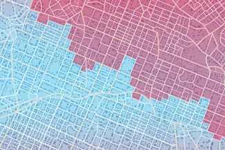 PROMO HIRES Map - Politics Redistricting Government Election - Vadym Ivanchenko - iStock-1483193368 Concept map showing the division or boundary between two areas for political or other purposes.