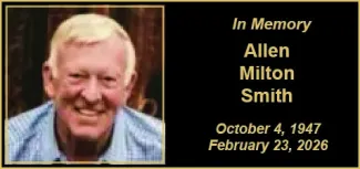 Memorial photo for Allan Milton Smith